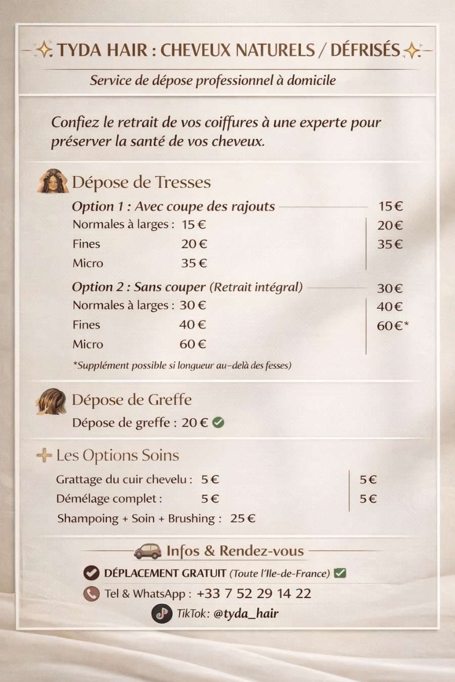 Détachement tresse / perruque